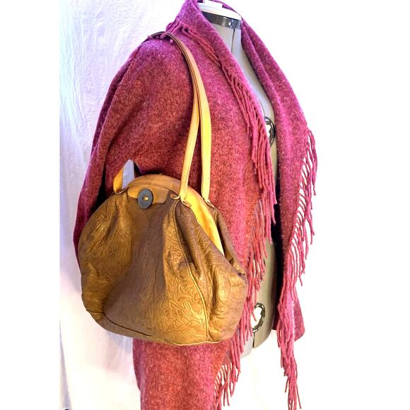 Vintage Arto New York Leather Shoulder Bag 70s 80s, Boho Hippie Purse, Large - Picture 8 of 11